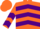 Silk - Orange, Purple 'K',  Purple Chevrons on Orang