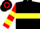 Silk - Black, Red and Yellow Hoop, Red and Yellow Band on sleeves