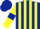 Silk - Dark Blue and Yellow stripes, Yellow sleeves, Dark Blue armlets