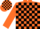 Silk - Orange and Black Quarters, Black Blocks on Orange Sleeves