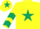 Silk - YELLOW, DARK GREEN star, chevrons on sleeves and star on cap