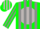 Silk - Green, Light grey disc and 'DV', grey Stripes on