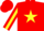 Silk - Red, Yellow Star, Yellow Stripe on Sleeves