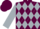 Silk - Maroon, Silver 'DRS', Diamonds and Sash, Silver Bars on Sle