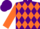 Silk - Purple, Orange Diamonds, Purple Band on Orange Sleeves