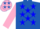 Silk - Royal Blue, Pink SG, Blue Stars on Pink Sleeves, Blue and