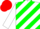 Silk - White, Fluorescent Green Diagonal Stripes, White Sleeves, Red Cap