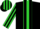 Silk - Black, Lime Green Panel, Black Stripes on Lime Green S