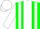 Silk - Green, Green GSP on White Panel, White Stripes on Sleeves, White Cap