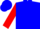 Silk - Blue red 'W', blue bars on red sleeves