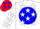 Silk - White, red 'ATS' on blue disc, white stars on blue