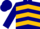 Silk - Navy blue, gold 'Joe', gold chevrons on navy blue sleeves