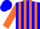Silk - Blue, Orange Stripes on Sleeves, Blue Cap