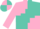 Silk - Pink, Turquoise Cross, Pink and Turquoise Quartered