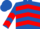 Silk - Royal Blue, Red Chevrons, Red Chevrons on W