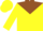Silk - Yellow, Brown Yoke and Emblem, Yellow and Brown Diagonal Qu