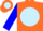 Silk - Orange, Light Blue disc, Black 'FMB',  Blue Sleeves, Or