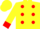 Silk - Yellow, Red spots, Red Cuffs