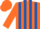 Silk - Orange and Royal Blue stripes, Orange cap