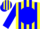 Silk - Yellow, Yellow 'JS' on Blue disc, Blue Stripes on Sleeves