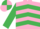 Silk - Pink, Emerald Green chevrons and sleeves, quartered cap