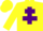 Silk - Yellow, Purple Cross of Lorraine