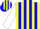 Silk - Yellow, Blue Stripes, Blue Bars on White Sleeves