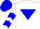 Silk - White, Blue Inverted Triangle, Blue Chevrons on Sleeves, Blue Cap