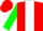 Silk - Red, Green Circled White CR, White Stripe on Green Sleeves, Red Cap