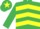 Silk - EMERALD GREEN & YELLOW CHEVRONS, yellow star on cap