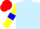 Silk - Light Blue, Yellow sleeves, Blue armlets, Red cap