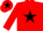 Silk - Red, Black star, Red sleeves, Red cap, Black star