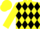 Silk - Yellow, Black Circled 'RC', Black Diamonds on Yellow Sleeves