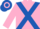 Silk - Pink, Royal Blue cross belts, hooped cap
