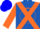 Silk - Royal Blue, Orange cross belts, Orange Circle on Sleeves, Blue Cap