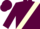 Silk - Maroon & White Diagonal Halves, Cream Sash