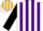 Silk - White, Gold Trim on Purple JJ, Gold & Purple Stripes on Black Sleeves