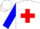 Silk - White, red cross, white bars on blue sleeves, white cap