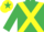 Silk - EMERALD GREEN, yellow cross belts, yellow cap, emerald green star