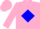 Silk - Pink,Blue 'A' in Blue Diamond Frame