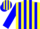 Silk - Yellow, Blue 'JA' In Anchor, Blue Stripes on Sleeves, Yellow Ca