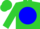 Silk - Lime Green, White 'F' on Blue disc, Lime Green Cap