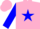 Silk - Pink , Blue Star FrameD 'LUCKY', Blue Bars On Sleeves, Pink Cap