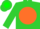 Silk - Lime Green, Green L on Orange disc, Green Bars on Or