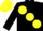 Silk - Black, large Yellow spots, Yellow cap