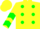 Silk - Yellow, Green spots, Green Chevrons on Sl
