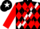 Silk - Black, red diamonds on white sash, red stars, red star on sleeves