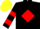Silk - Black, Red diamond, hooped sleeves, Yellow cap