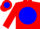 Silk - RED & BLUE Halves, Red & Blue 'CF' on Red & Blue disc, Red & Blue S