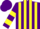 Silk - PURPLE, Yellow stripes, Purple sleeves & Yellow hoop, Purple cap